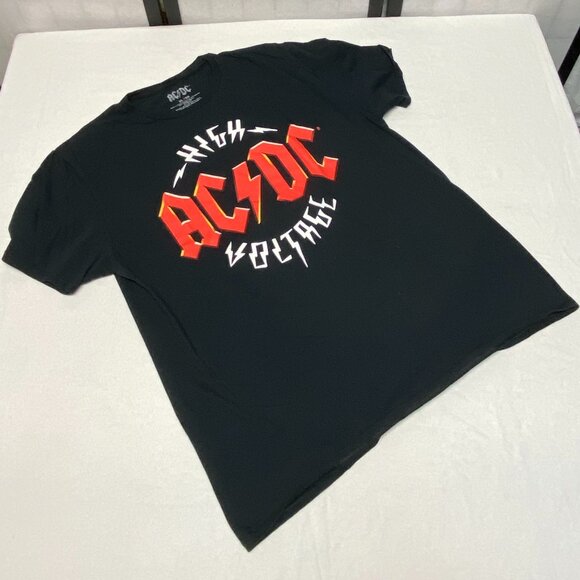 AC/DC High Voltage Graphic Band Tee Shirt Black Short Sleeve Rock Concert Top XL - Picture 9 of 11